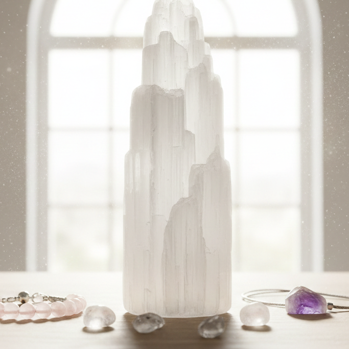 torre de selenita marroquí: el faro de luz y purificación