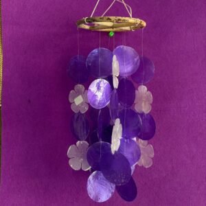 Discos y flores moradas nacaradas