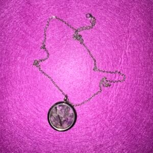 Colgante de Reloj con Amatista y el Cuarzo Herkimer