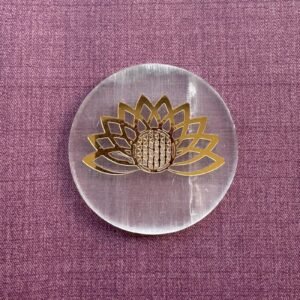 Placa selenita con flor de loto