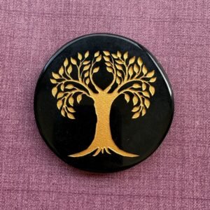Obsidiana, placa con árbol de la vida