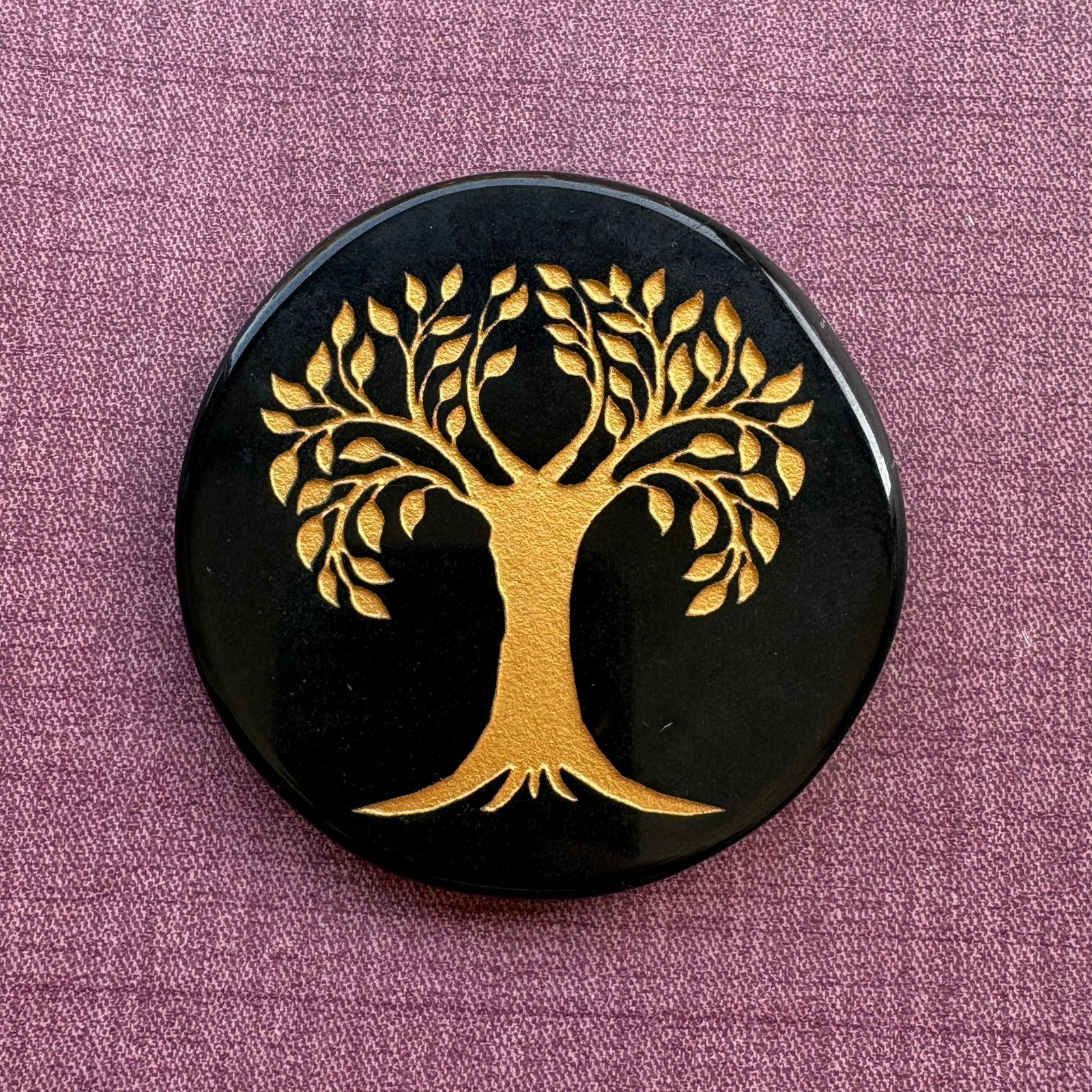 Obsidiana, placa con árbol de la vida