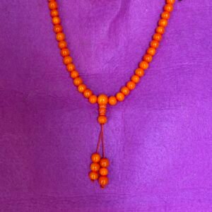 Japamala Tibetano Original Naranja con Piedra Turquesa