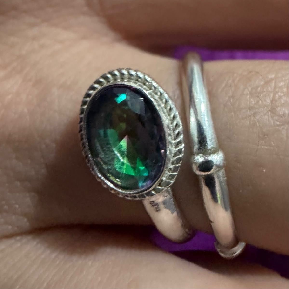 Anillo Plata de Topacio Imperial Ajustable - Imagen 2