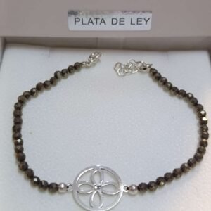 Pulsera de pirita y circonita con Sigilo Central de Plata